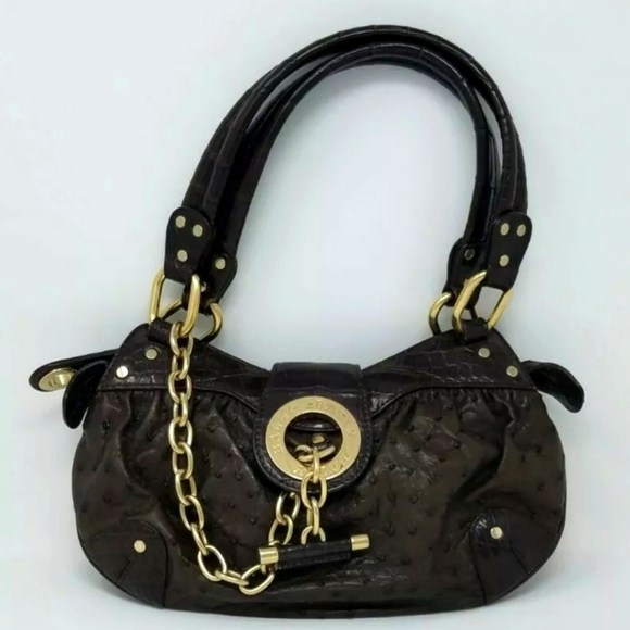 100% AUTHENTIC BALLY Brown Ostrich Leather Handbag - Limited Edition - Picture 1 of 12